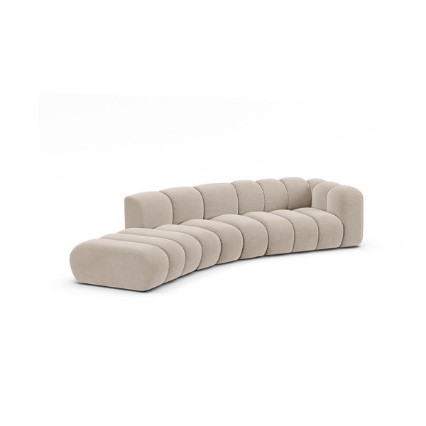 Kampinė sofa smėlio spalvos (su dešiniuoju kampu) Lupine – Micadoni Home-image-1