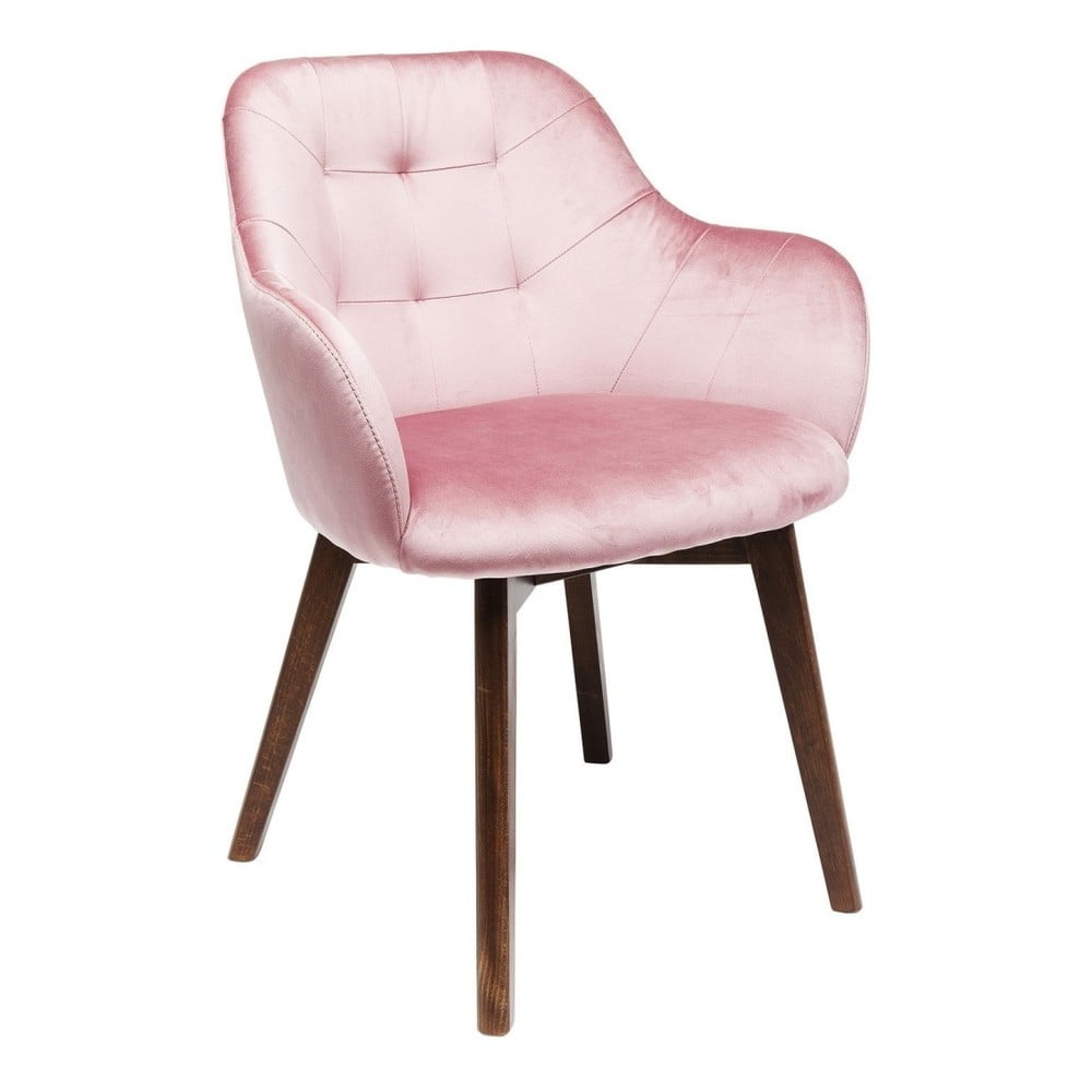 Rožinė kėdė su buko medienos kojomis Kare Design