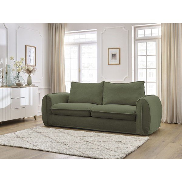 Žalios spalvos sofa miegojimui/sulankstoma 216 cm Archimede – Bobochic Paris-image-1