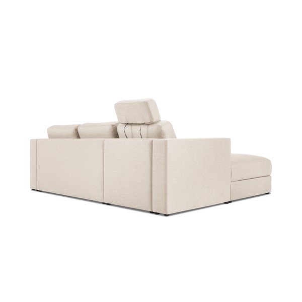 Šviesios smėlio spalvos kampinė sofa-lova Interieurs 86 Herve, kampas kairėje-image-4