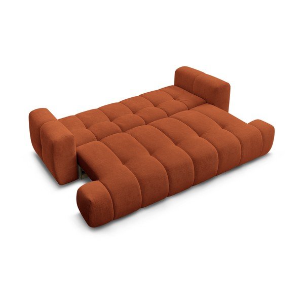 Raudonos plytų spalvos sulankstoma/su sandėliavimo vieta sofa 251 cm Fuji – Bobochic Paris-image-4