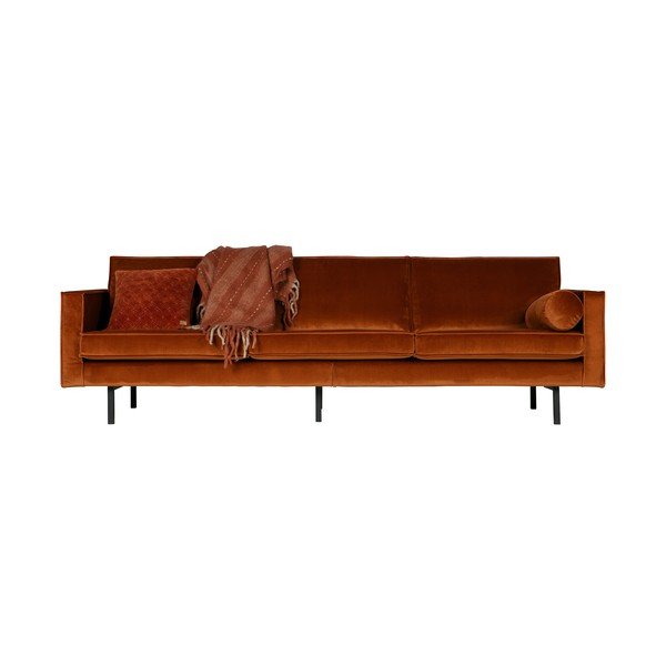 Oranžinės spalvos iš velveto sofa 277 cm Rodeo – WOOOD-image-3