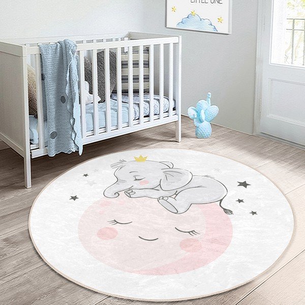 Vaikiškas kilimas baltos spalvos ø 120 cm Comfort – Mila Home-image-1
