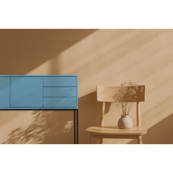 Žema šoninė spintelė šviesiai mėlynos spalvos 113x88,5 cm Scott – Really Nice Things-image-4