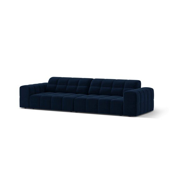 Tamsiai mėlynos spalvos sofa iš velveto 252 cm Chicago – Cosmopolitan Design-image-1
