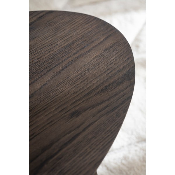Kavos staliukas tamsiai rudos spalvos iš ąžuolo 65x130 cm Yumi – Rowico-image-3