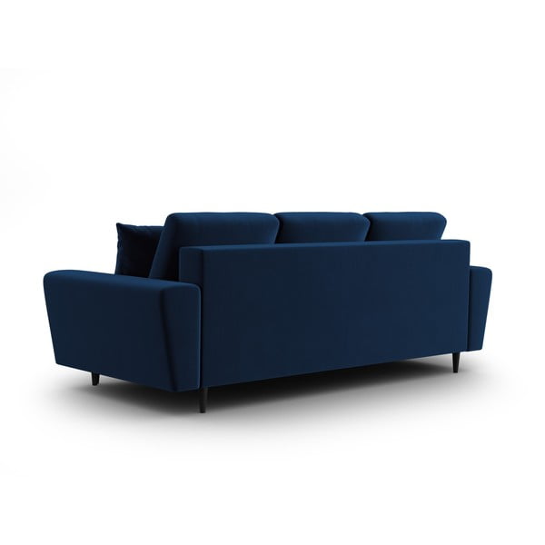 Mėlynos spalvos iš velveto sulankstoma/su sandėliavimo vieta sofa 235 cm Kyoto – Cosmopolitan Design-image-3