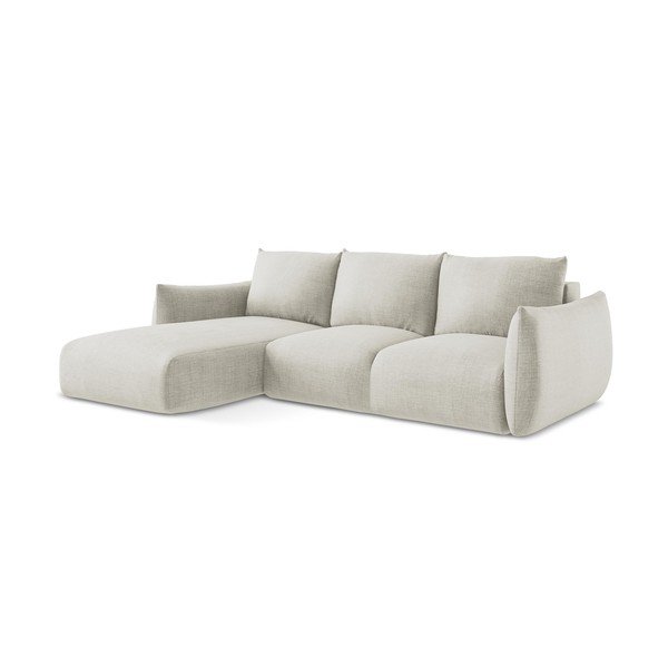 Smėlio spalvos sulankstoma kampinė sofa (su kairiuoju kampu/su gultu) Leila – Makamii-image-3