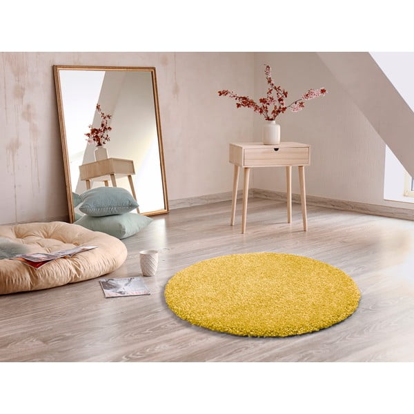 Geltonas kilimas Universal Aqua Liso, ø 100 cm-image-1
