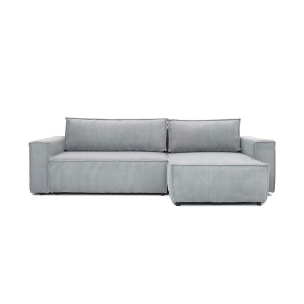 Šviesiai pilka aksominė modulinė kampinė sofa Bonami Selection Bowie-image-2