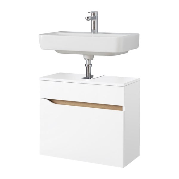 Žema/pakabinama spintelė be kriauklės baltos spalvos 60x53 cm Set 857 – Pelipal-image-3