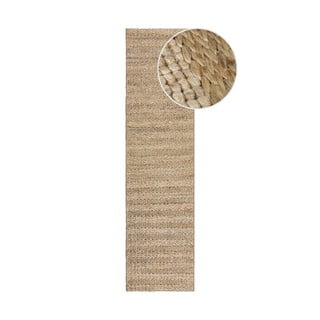 Rankų darbo iš kenafo kilimas natūralios spalvos 60x230 cm Drew Stripe – Flair Rugs