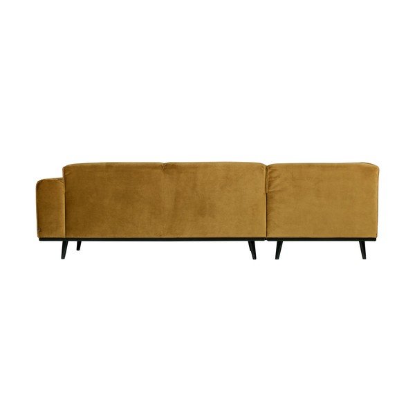 Geltonos spalvos iš velveto kampinė sofa (su kairiuoju kampu/„L“ formos) Statement – WOOOD-image-2