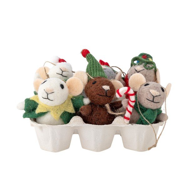 Iš tekstilės eglutės papuošimai 6 vnt. 16 cm Peo – Bloomingville-image-3