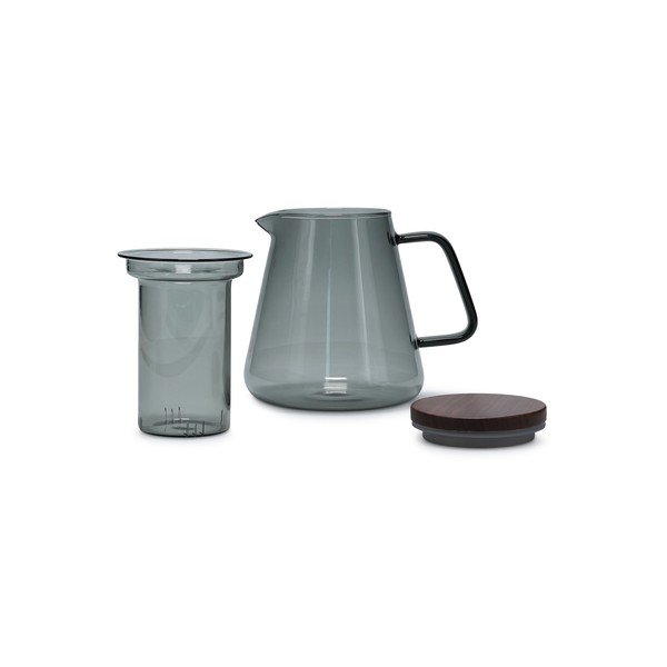 Pilkos spalvos iš stiklo su koštuvu arbatinukas 930 ml Luma – S|P Collection-image-3