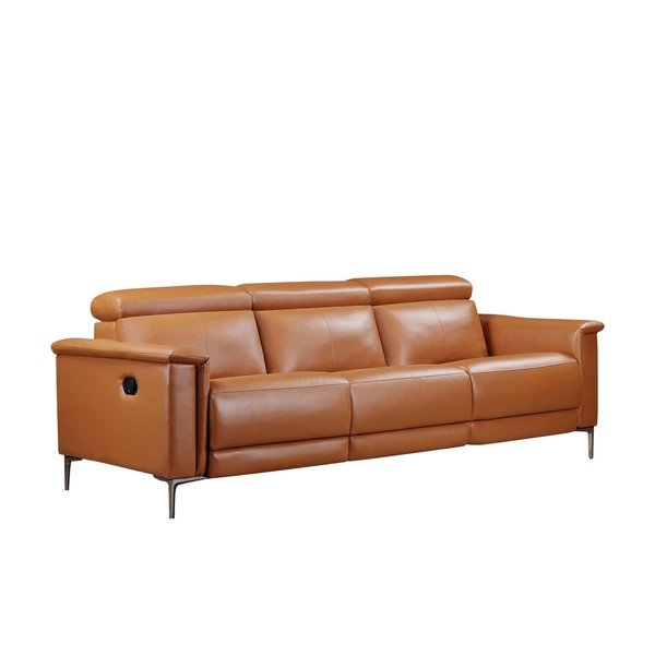 Iš dirbtinės odos sofa rudos spalvos 222 cm Lund – Støraa-image-2