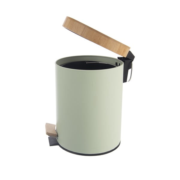 Iš metalo šiukšliadėžė šviesiai žalios spalvos su pedalu 5 l Greenish – Orion-image-2