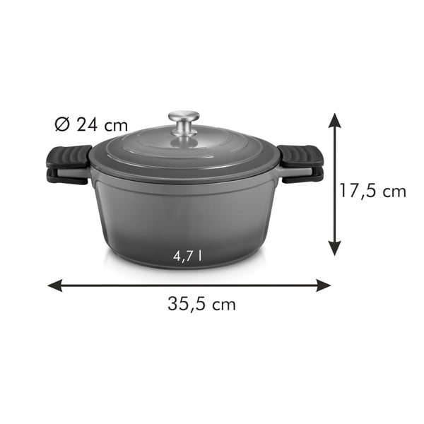 Nepridegantis indukcinis puodas su dangčiu 4,7 l Bordeaux - Tescoma-image-3