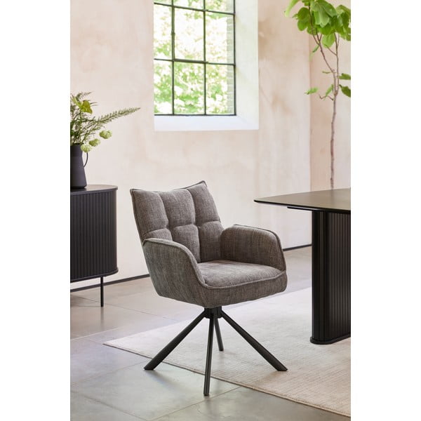 Pilkos spalvos iš audinio valgomojo kėdžių komplektas 2 vnt. Marilla – Unique Furniture-image-1