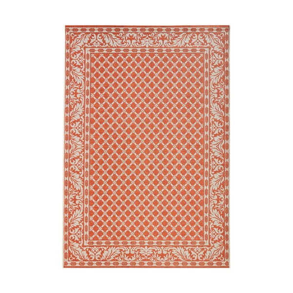 Oranžinės ir kreminės spalvos lauko kilimas NORTHRUGS Royal, 115 x 165 cm