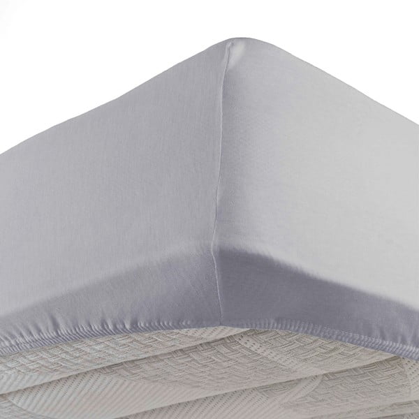 Paklodė iš jersey audinio šviesiai pilkos spalvos su guma 90x190 cm Jersy – douceur d'intérieur-image-2