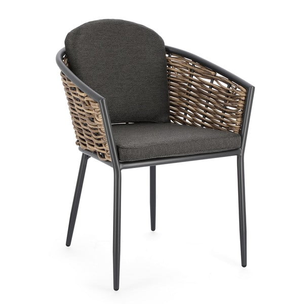 Pilkos spalvos metalinė sodo kėdė Maribela   – Bizzotto