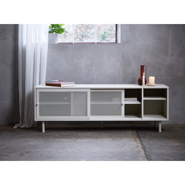 Iš metalo TV spintelė pilkos spalvos 160x55x45 cm Veep – Unique Furniture-image-1