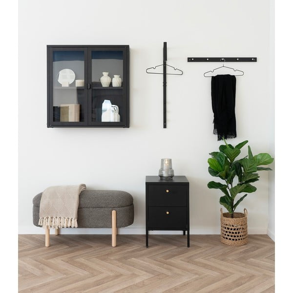 Iš metalo naktinis staliukas juodos spalvos Dalby – House Nordic-image-1