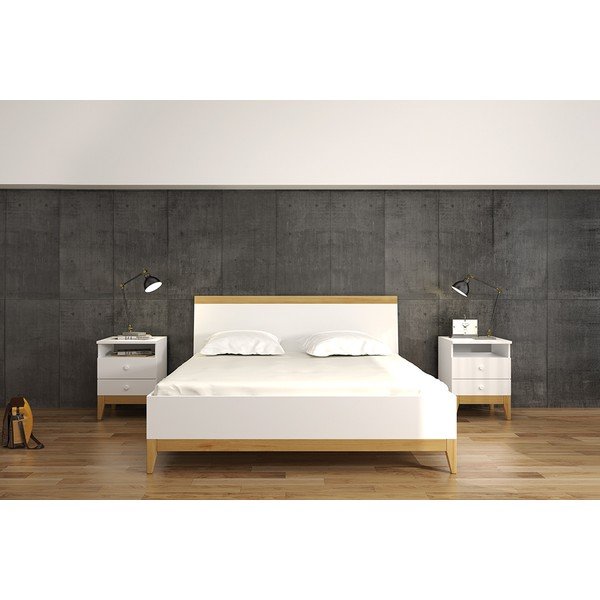 Dvigulė 88 cm aukščio lova iš pušies medienos "Skandica Livia", 160 x 200 cm-image-1