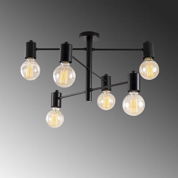 Juodas lubinis šviestuvas su 6 lemputėms Opviq lights Hexa-image-1