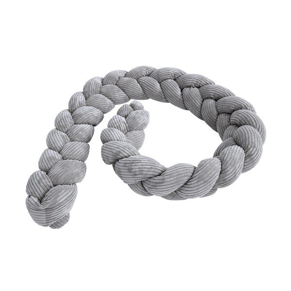 Pilkos spalvos iš kordinio velveto lovytės apsauga 300 cm – Meowbaby