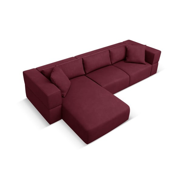 Kampinė sofa bordo spalvos (su kairiuoju kampu) Esther – Milo Casa-image-3