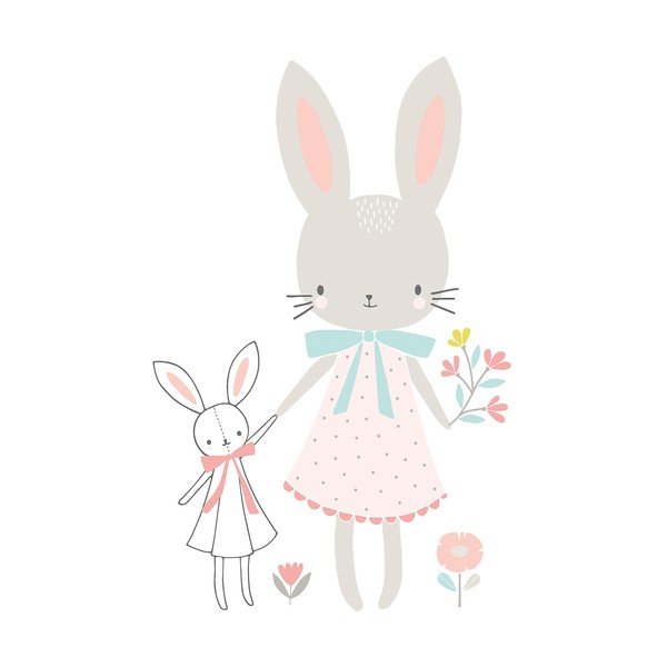 Vaikų lipdukas 58x90 cm Little Miss Rabbit – Lilipinso