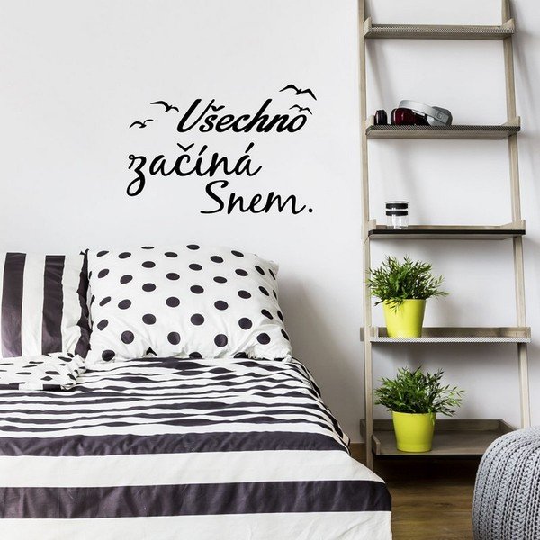 Sienų lipdukas su citata Ambiance All starts from a dream-image-1