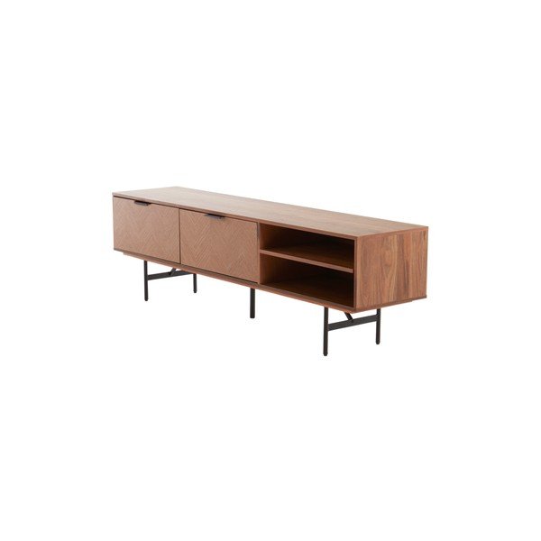 Tamsios natūralios spalvos TV spintelė iš riešutmedžio 180x51x40 cm Duvberg – Jotex-image-4