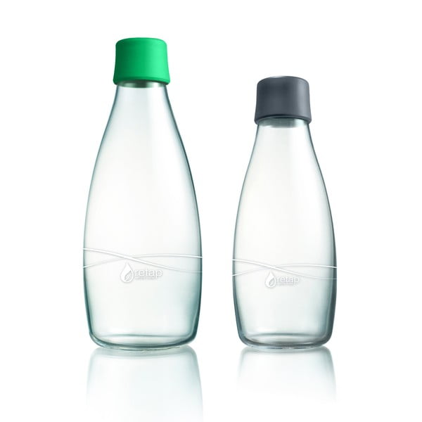 Dviejų "ReTap" butelių rinkinys - pilkas ir stipriai žalias
