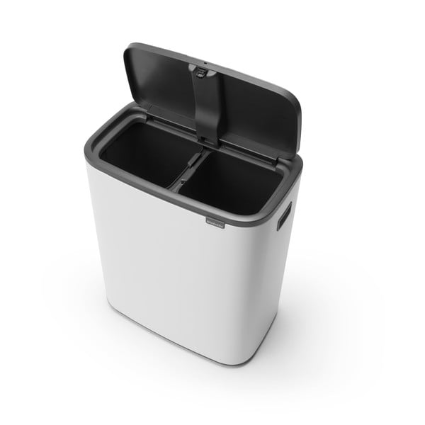 Iš plieno šiukšliadėžė baltos spalvos rūšiavimui/galima atidaryti palietus 60 l Bo Touch Bin – Brabantia