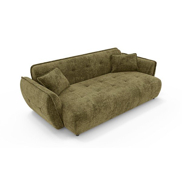 Žalios spalvos sofa iš šenilinio audinio 250 cm Nelia Big – Ropez-image-2