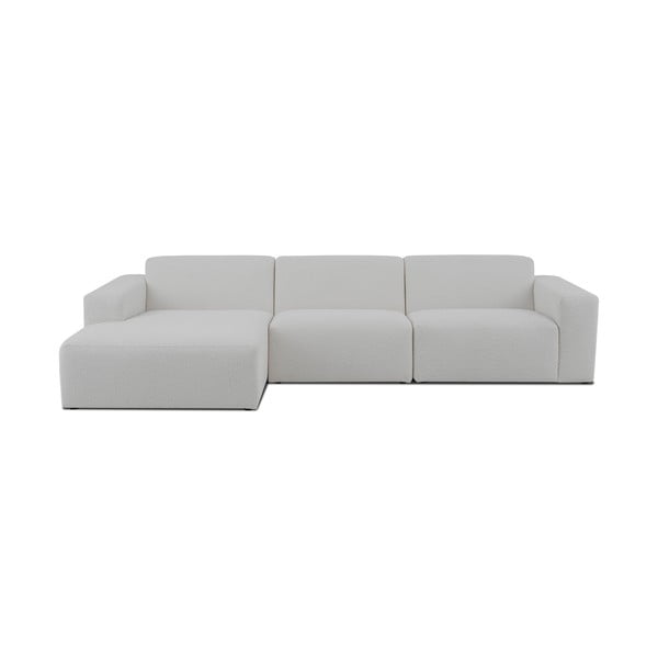 Iš boucle kampinė sofa baltos spalvos (su kairiuoju kampu) Roxy – Scandic