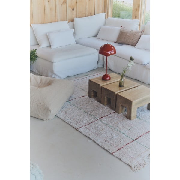 Skalbiamas/rankų darbo kreminės spalvos iš medvilnės kilimas 90x130 cm Color Lines – Lorena Canals-image-1