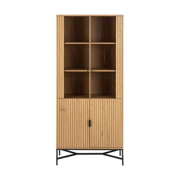 Vitrina natūralios spalvos iš ąžuolo 80x180x40 cm Jaipur – Actona