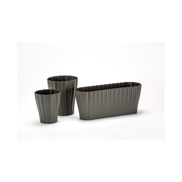 Antracito pilkos spalvos vazonas Plastia Tirola, 38 cm ilgio-image-1