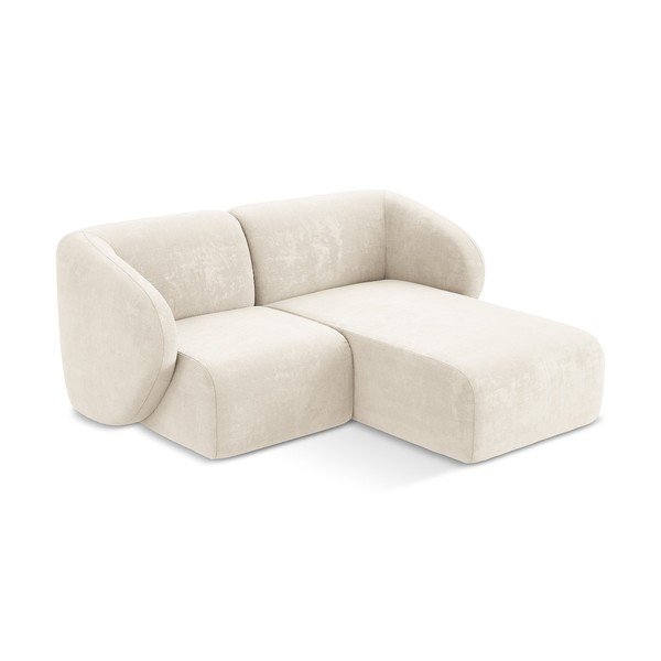 Smėlio spalvos kampinė sofa iš šenilinio audinio (su dešiniuoju kampu/su gultu) Lani – Makamii-image-2