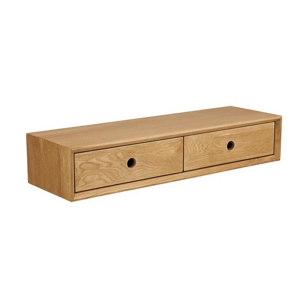 Šviesios natūralios spalvos iš ąžuolo masyvo sieninė lentyna 80 cm Luzern – House Nordic