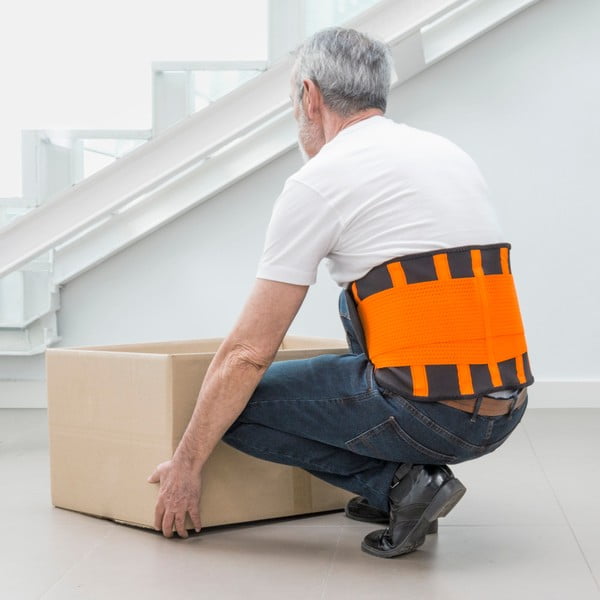 Oranžinės ir juodos spalvos sportinis diržas svoriui mažinti ir laikysenai "InnovaGoods", L dydis-image-1