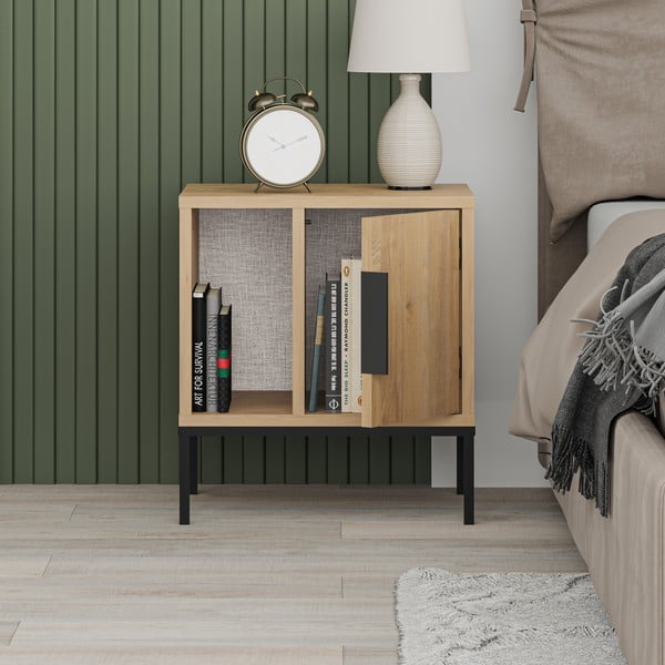 Naktinis staliukas natūralios spalvos iš ąžuolo Lani – Marckeric-image-4