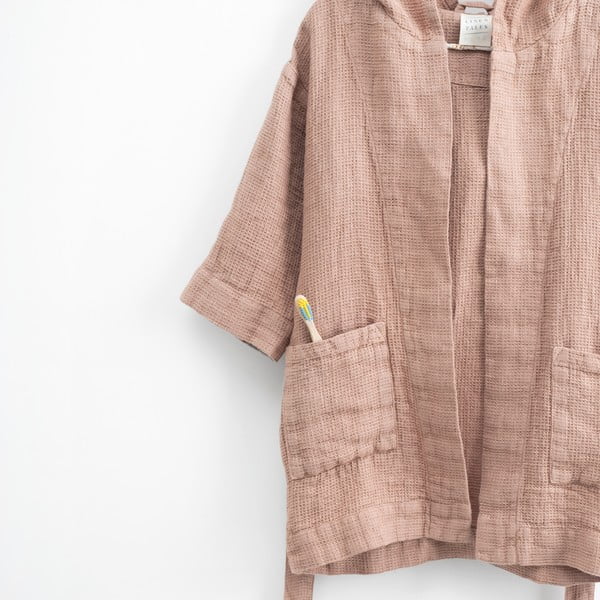 Vaikiškas oranžinis lininis chalatas Linen Tales Nature, 122-128 dydis-image-1