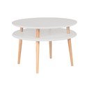 Šviesiai pilkas žurnalinis staliukas su natūraliomis kojomis Ragaba UFO, Ø 70 cm