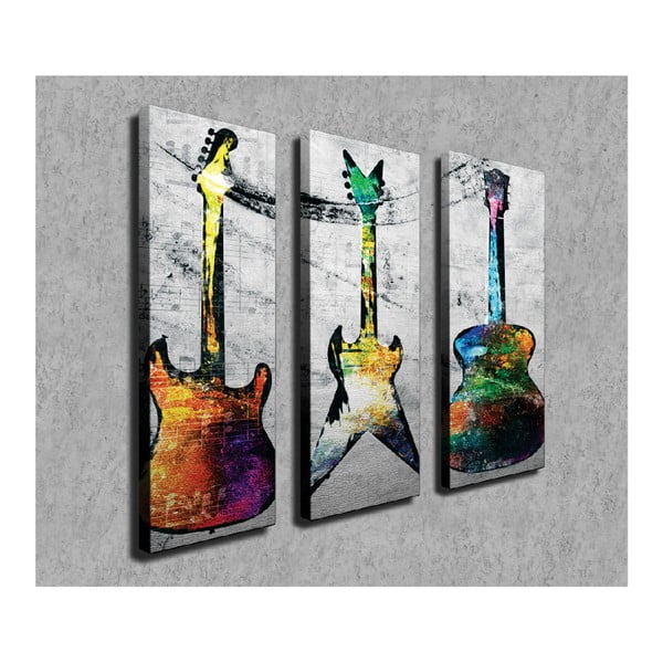 3 dalių paveikslas ant drobės Guitars-image-2