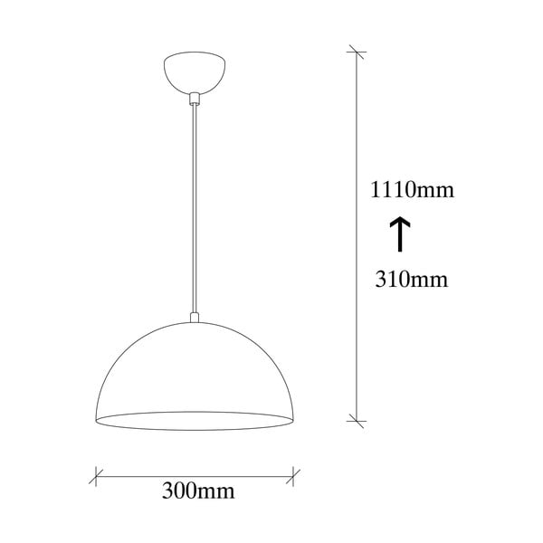 Juodos spalvos kabantis šviestuvas ø 30 cm su metaliniu gaubtu Coppa – Opviq lights-image-3